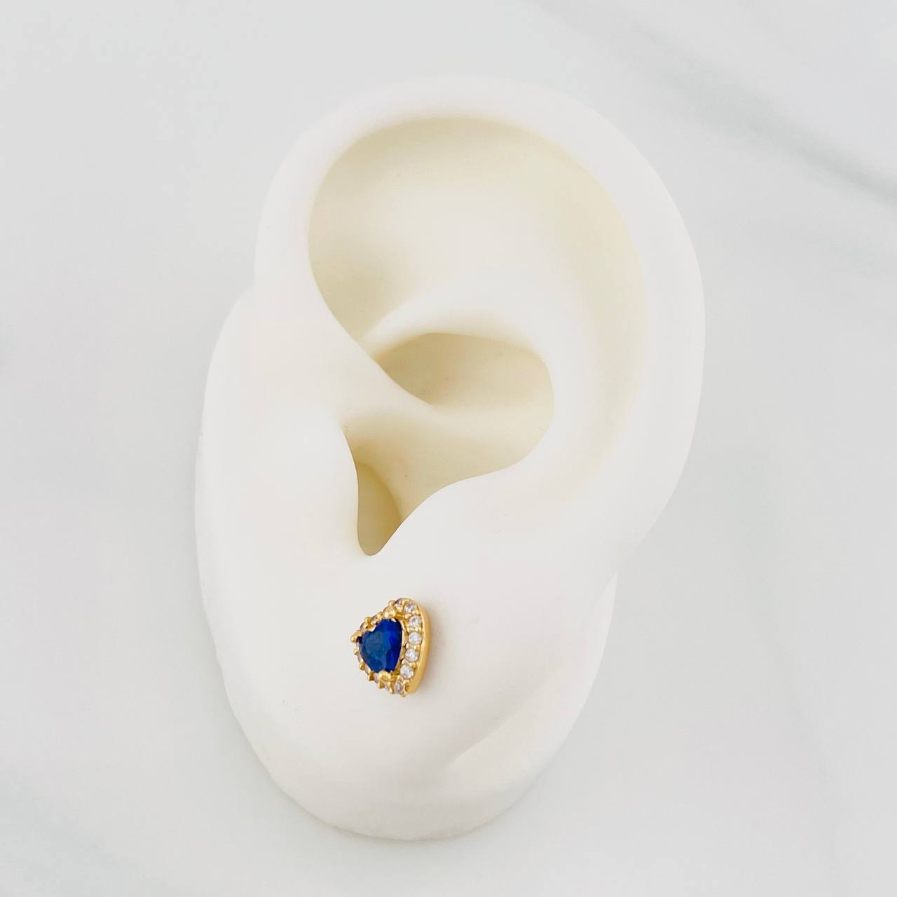 Topos Halo Corazón 1.65g / 6.7mm Oro Amarillo 18K