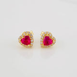 Topos Halo Corazón 1.65g / 6.7mm Oro Amarillo 18K