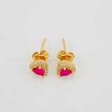 Topos Halo Corazón 1.65g / 6.7mm Oro Amarillo 18K