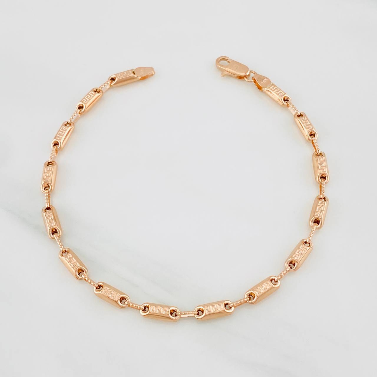 Pulso Rustico Tribal 5.75g / 22cm / 3.85mm Oro Rosa 18K