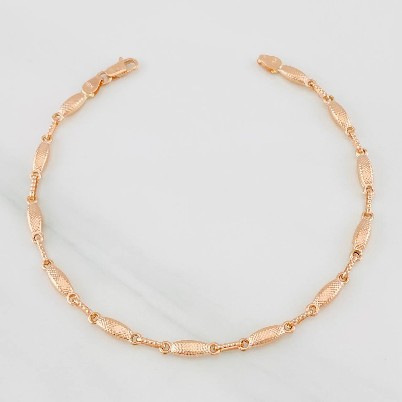 Pulso Rustico Eslabon 3.8g / 20cm / 3.25mm Oro Rosa 18K
