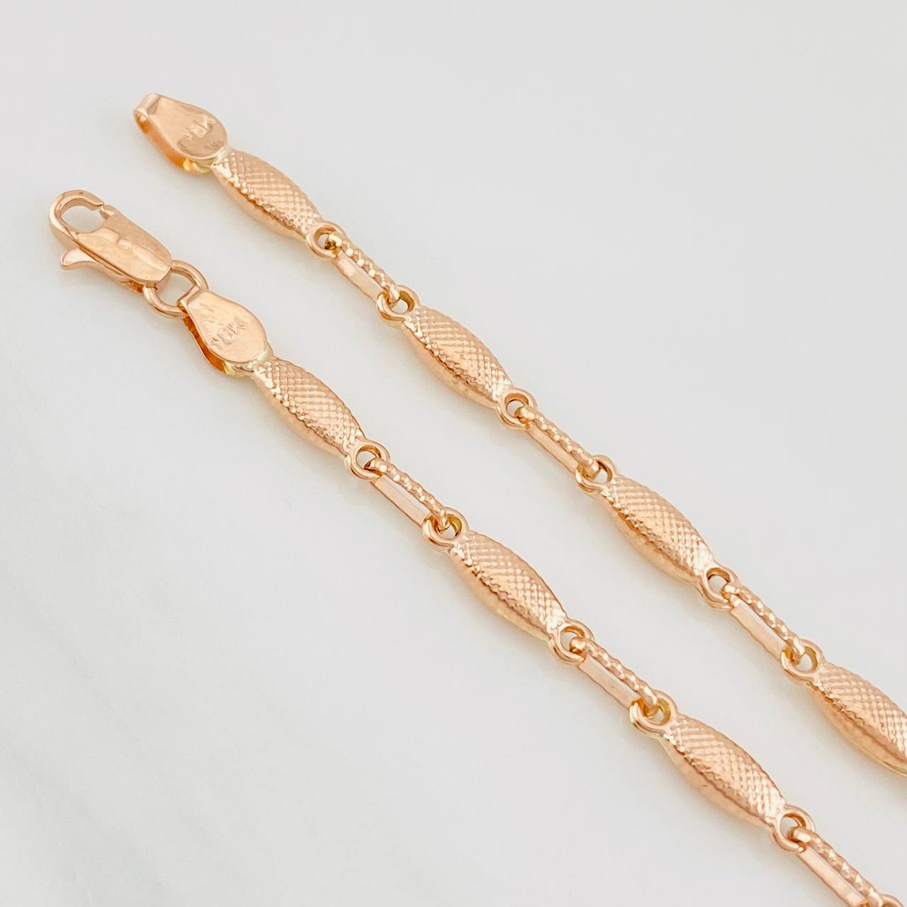 Pulso Rustico Eslabon 3.8g / 20cm / 3.25mm Oro Rosa 18K
