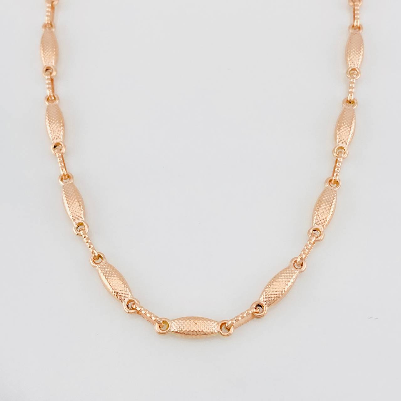 Cadena Rustica Eslabon 10.55g / 62.5cm / 3.45mm Oro Rosa 18K