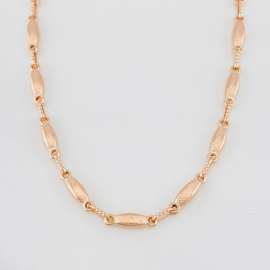 Cadena Rustica Eslabon 10.55g / 62.5cm / 3.45mm Oro Rosa 18K