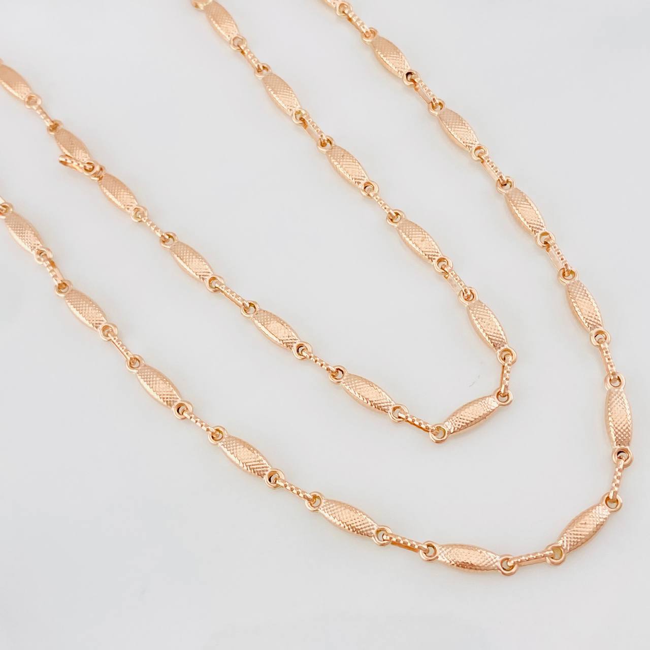 Cadena Rustica Eslabon 10.55g / 62.5cm / 3.45mm Oro Rosa 18K