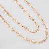 Cadena Rustica Eslabon 10.55g / 62.5cm / 3.45mm Oro Rosa 18K
