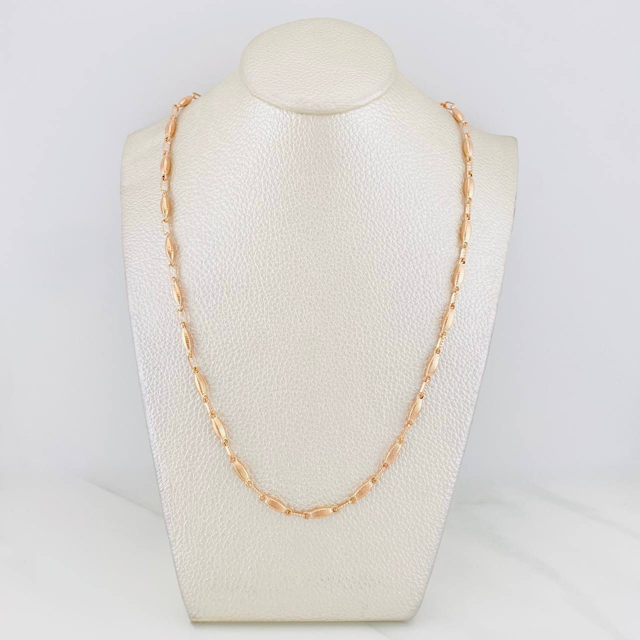 Cadena Rustica Eslabon 10.55g / 62.5cm / 3.45mm Oro Rosa 18K