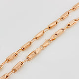 Cadena Rustica Tribal 14.4g / 60cm / 3.8mm Oro Rosa 18K