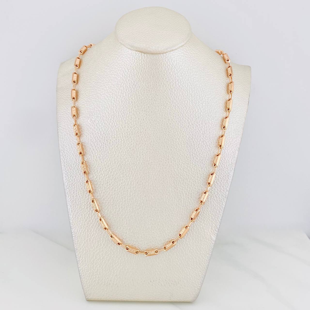 Cadena Rustica Tribal 14.4g / 60cm / 3.8mm Oro Rosa 18K