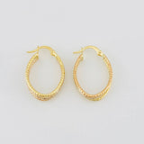 Candongas Daki Ovaladas 1.8g / 2.5cm Tres Oros 18K