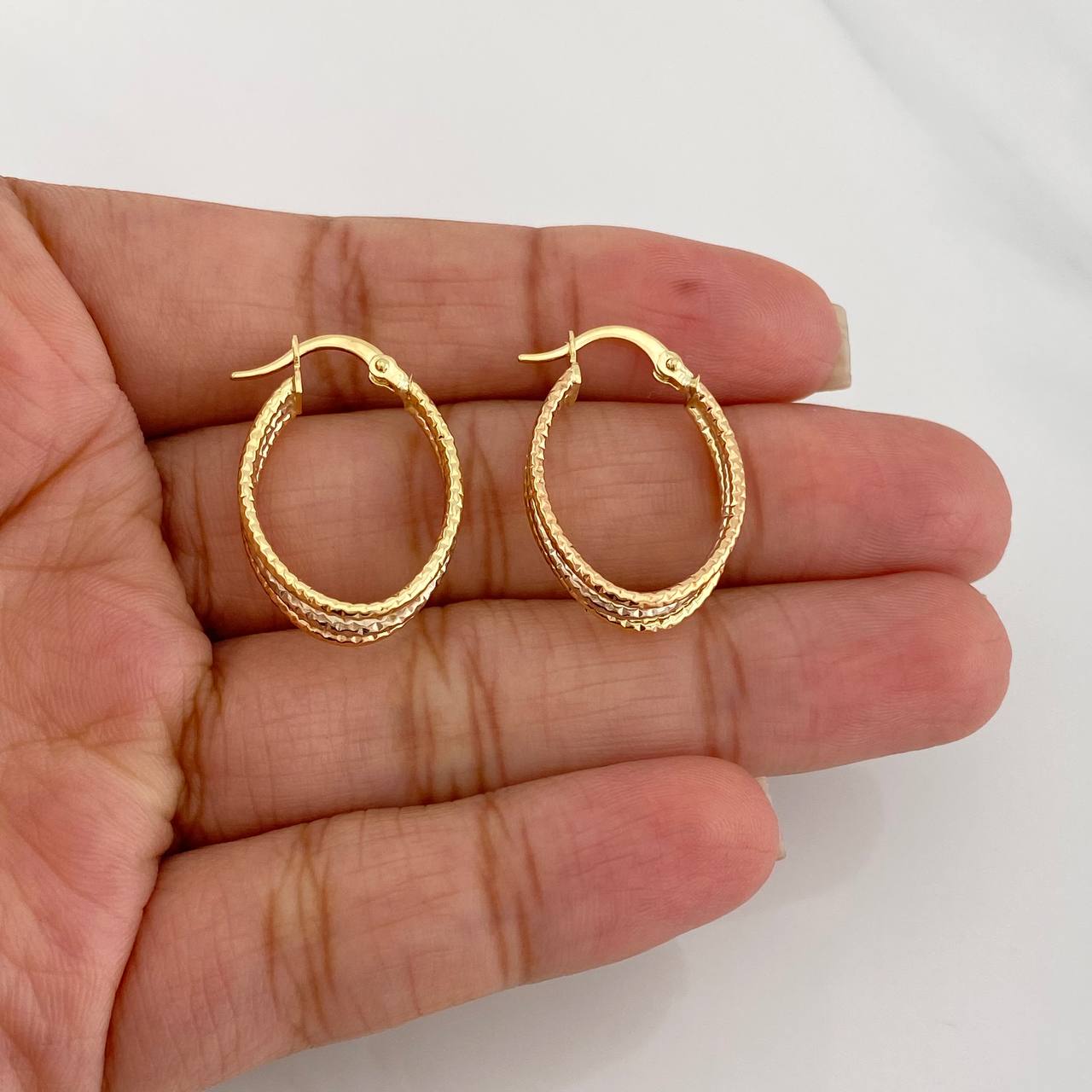 Candongas Daki Ovaladas 1.8g / 2.5cm Tres Oros 18K