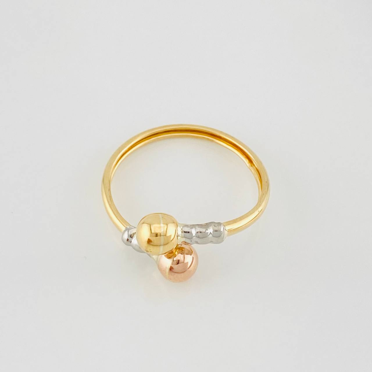 Anillo Tu y Yo 1.25g / T8 Tres Oros 18K