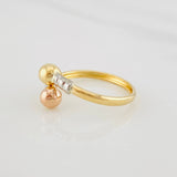 Anillo Tu y Yo 1.25g / T8 Tres Oros 18K