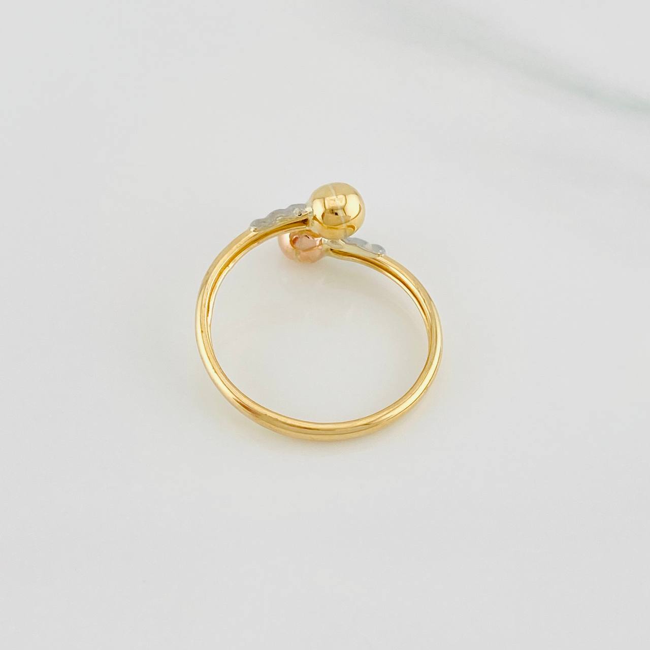 Anillo Tu y Yo 1.25g / T8 Tres Oros 18K