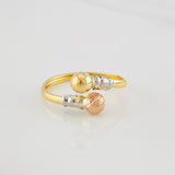 Anillo Tu y Yo 1.35g / T9 1/2 Tres Oros 18K