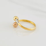Anillo Tu y Yo 1.35g / T9 1/2 Tres Oros 18K