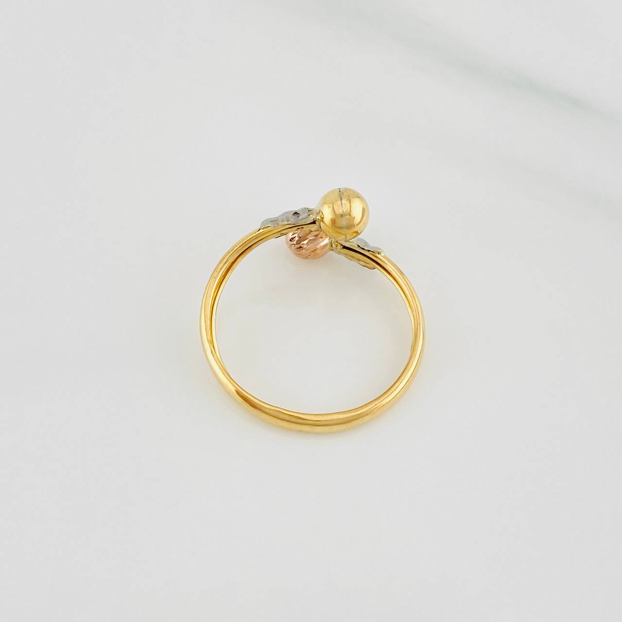 Anillo Tu y Yo 1.35g / T9 1/2 Tres Oros 18K