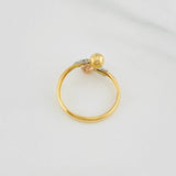 Anillo Tu y Yo 1.35g / T9 1/2 Tres Oros 18K
