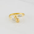 Anillo Tu y Yo 1.35g / T8 1/2 Dos Oros Amarillo Blanco 18K