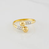 Anillo Tu y Yo 1.35g / T8 1/2 Dos Oros Amarillo Blanco 18K