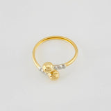 Anillo Tu y Yo 1.35g / T8 1/2 Dos Oros Amarillo Blanco 18K