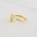 Anillo Tu y Yo 1.35g / T8 1/2 Dos Oros Amarillo Blanco 18K