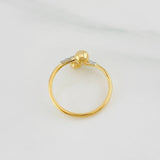 Anillo Tu y Yo 1.35g / T8 1/2 Dos Oros Amarillo Blanco 18K