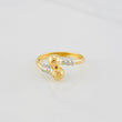 Anillo Tu y Yo 1.35g / T9 1/4 Dos Oros Amarillo Blanco 18K