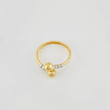 Anillo Tu y Yo 1.35g / T9 1/4 Dos Oros Amarillo Blanco 18K