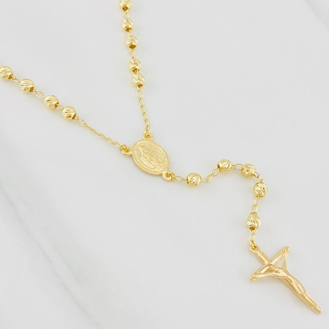 Rosario Virgen Milagrosa 10.3g / 60cm / 4mm Oro Amarillo 18K