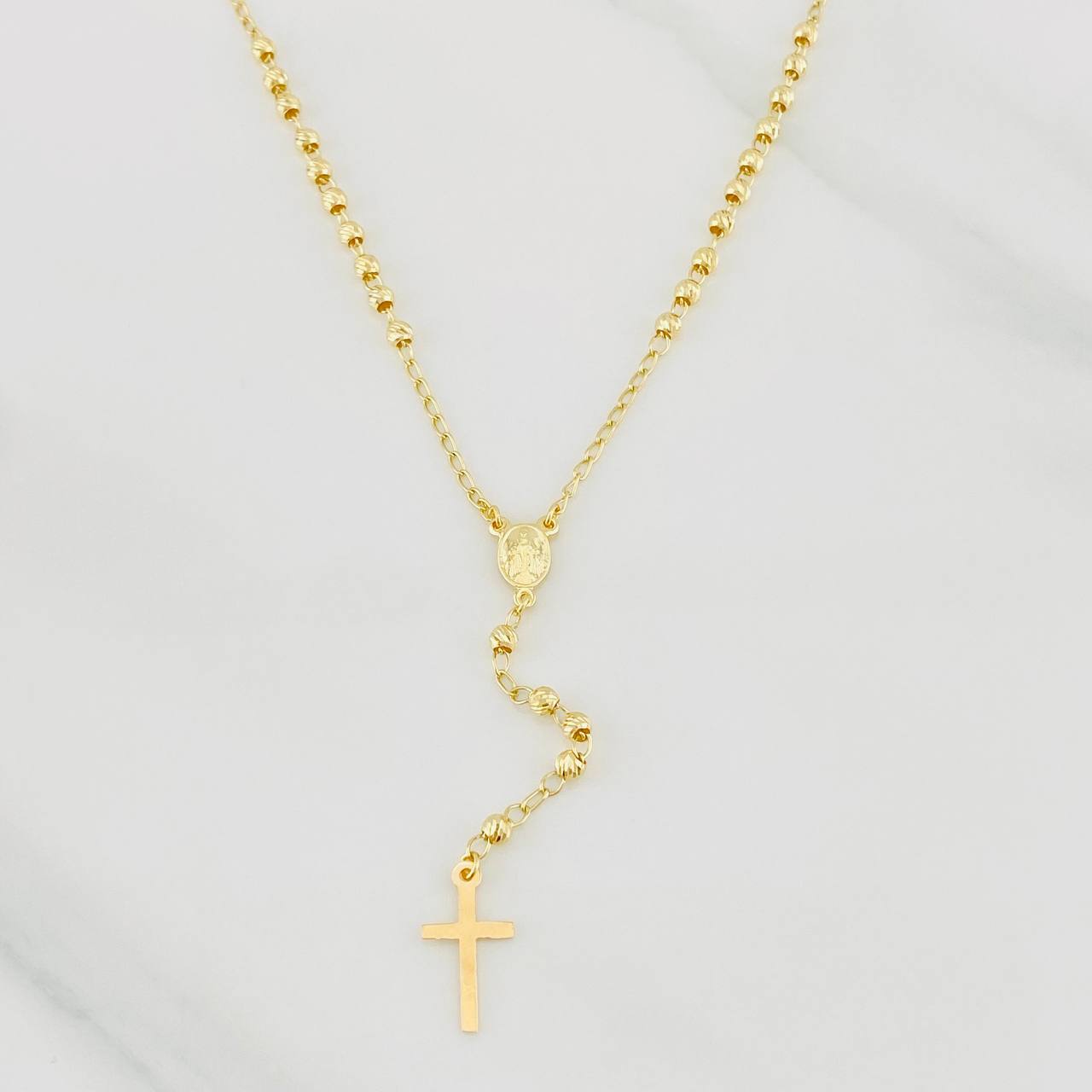 Rosario Virgen Milagrosa 5.85g / 55cm / 3mm Oro Amarillo 18K
