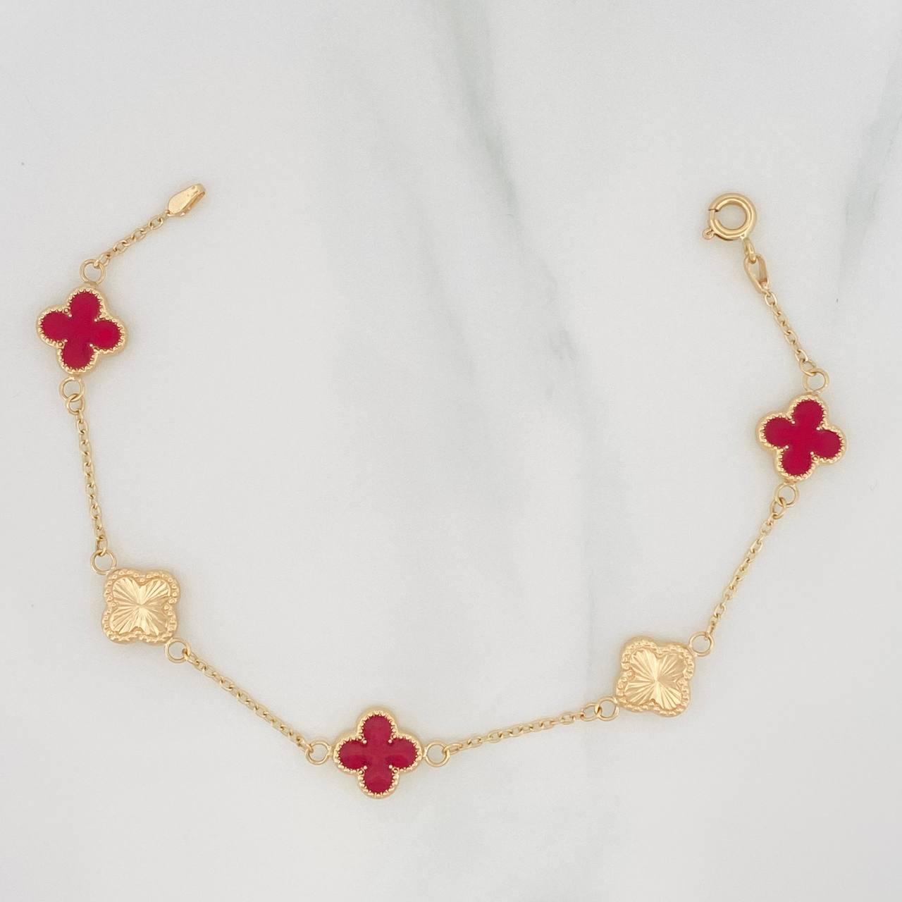 Pulso Aro Seguido Trebol 3.55 g / 18.05 cm / 0.7 mm Oro Amarillo 18K