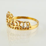 Anillo Corona Corazones 15´S 2.4gr / T7 / Oro Amarillo 18K