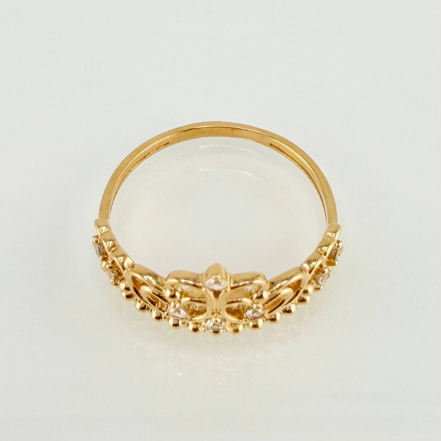 Anillo Corona Corazones 15´S 2.4gr / T7 / Oro Amarillo 18K