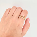 Anillo Corona Corazones 15´S 2.4gr / T7 / Oro Amarillo 18K