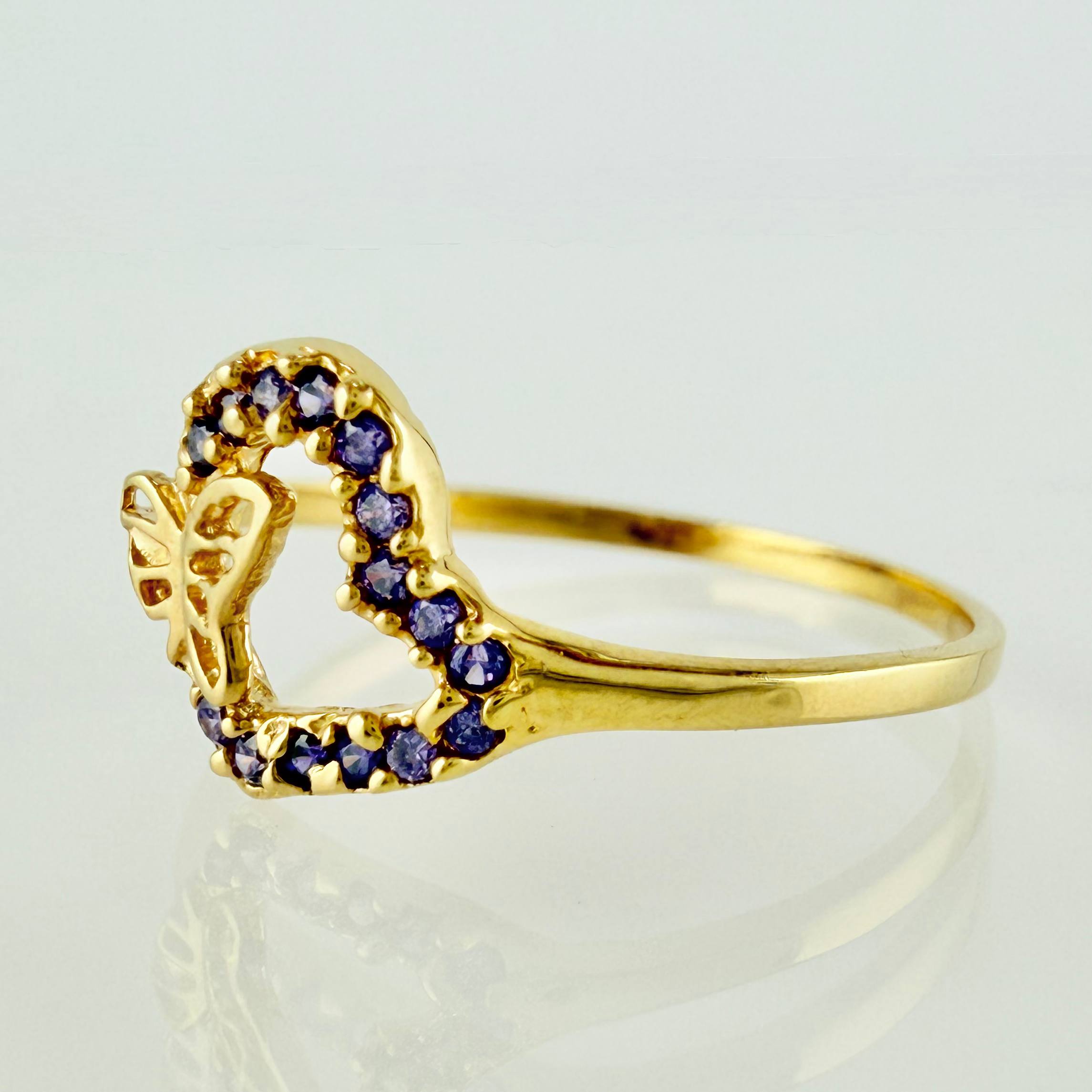 Anillo Corazon Mariposa 1.05gr / T5 3/4 / Oro Amarillo 18K