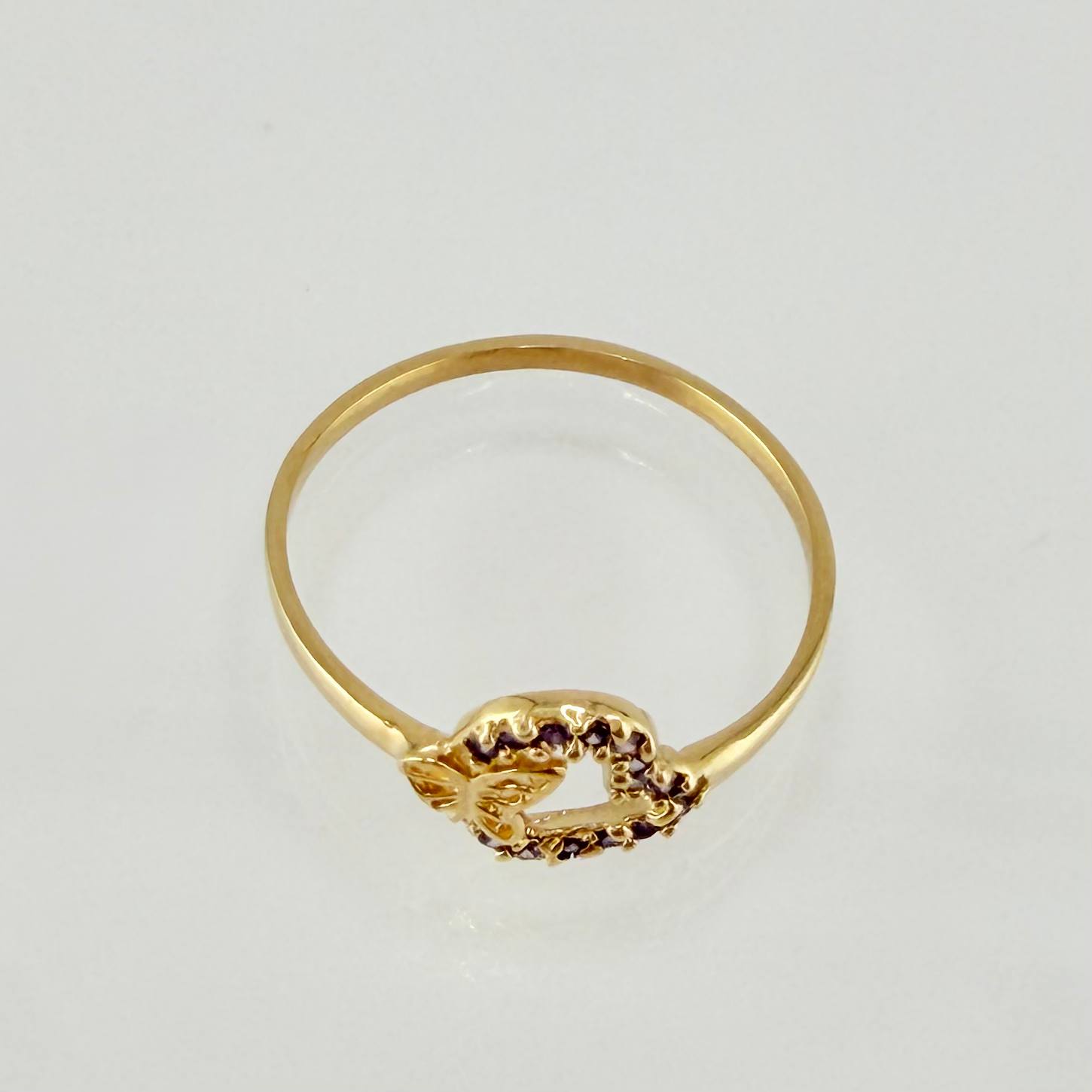 Anillo Corazon Mariposa 1.05gr / T5 3/4 / Oro Amarillo 18K