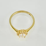 Anillo Solitario Flor Tupida 2.6gr / T7 1/4 / Oro Amarillo 18K