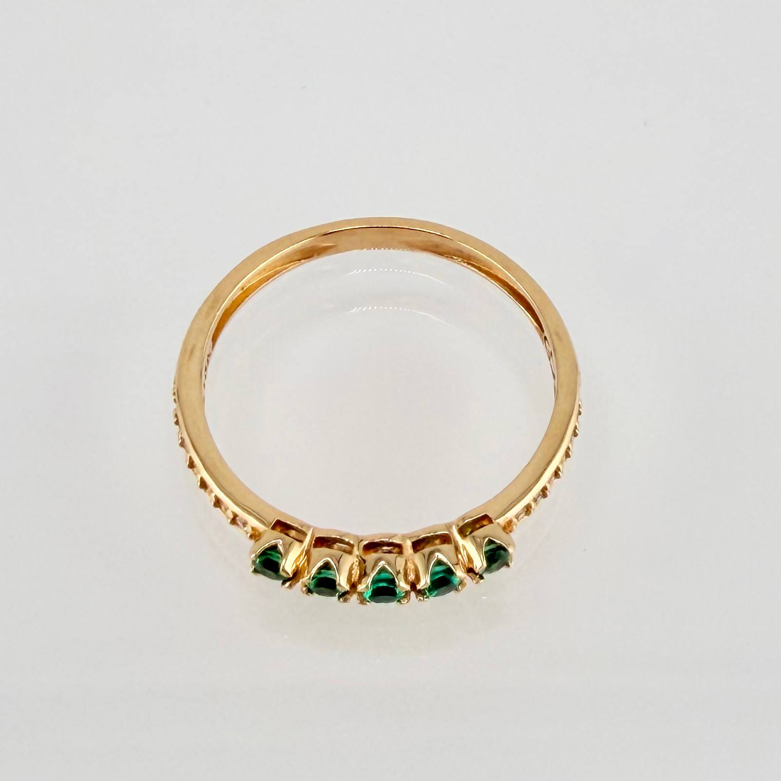 Anillo Solitario Cinco Piedras 1.8gr / T6 1/2 / Oro Amarillo 18K