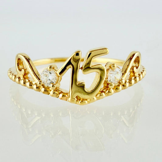 Anillo Corona 15´S 1.45gr / T6 / Oro Amarillo 18K