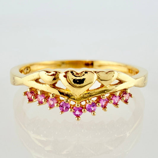 Anillo Corona Corazon 2gr / T7 / Oro Amarillo 18K