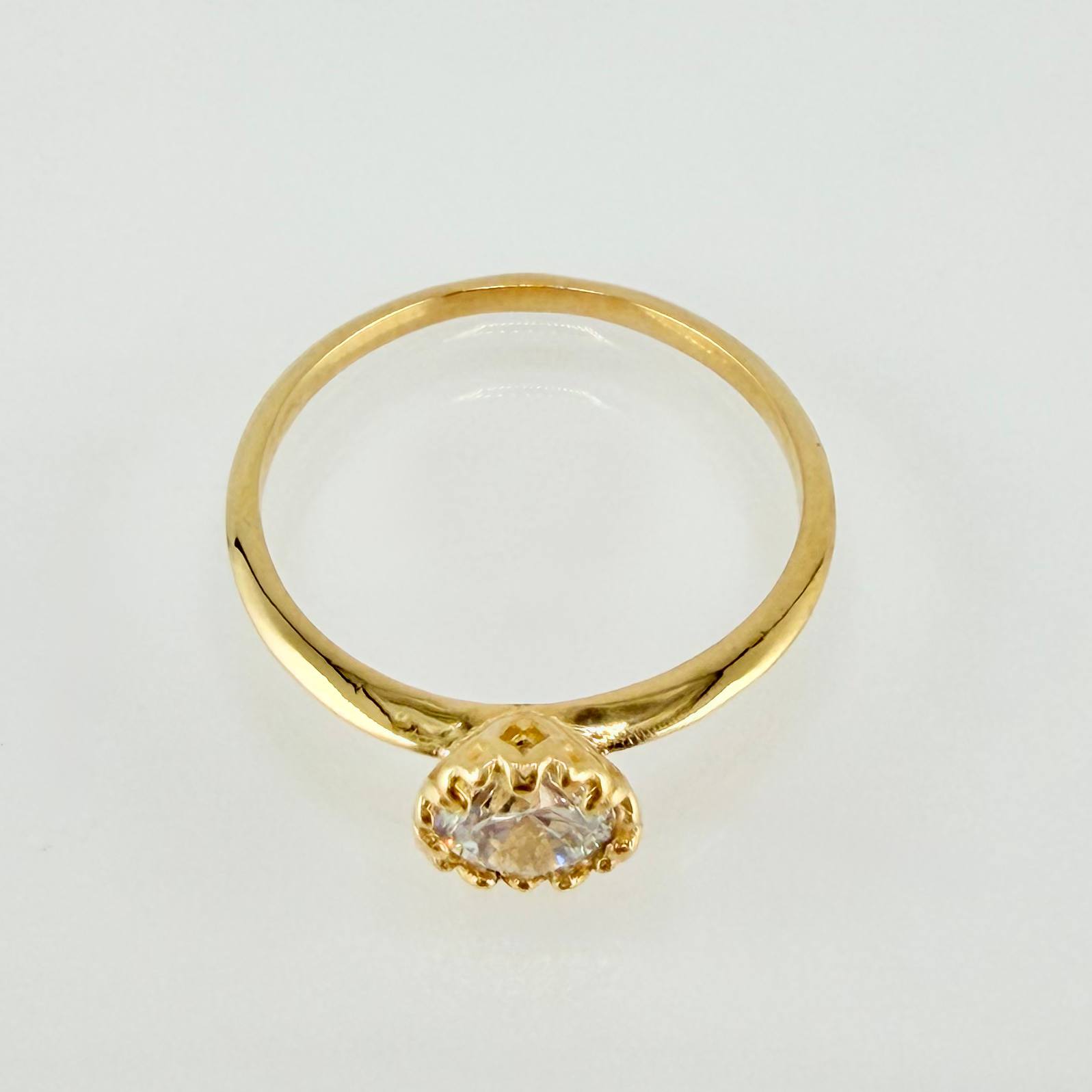 Anillo Solitario Halo 1.5gr / T6 1/4 / Oro Amarillo 18K