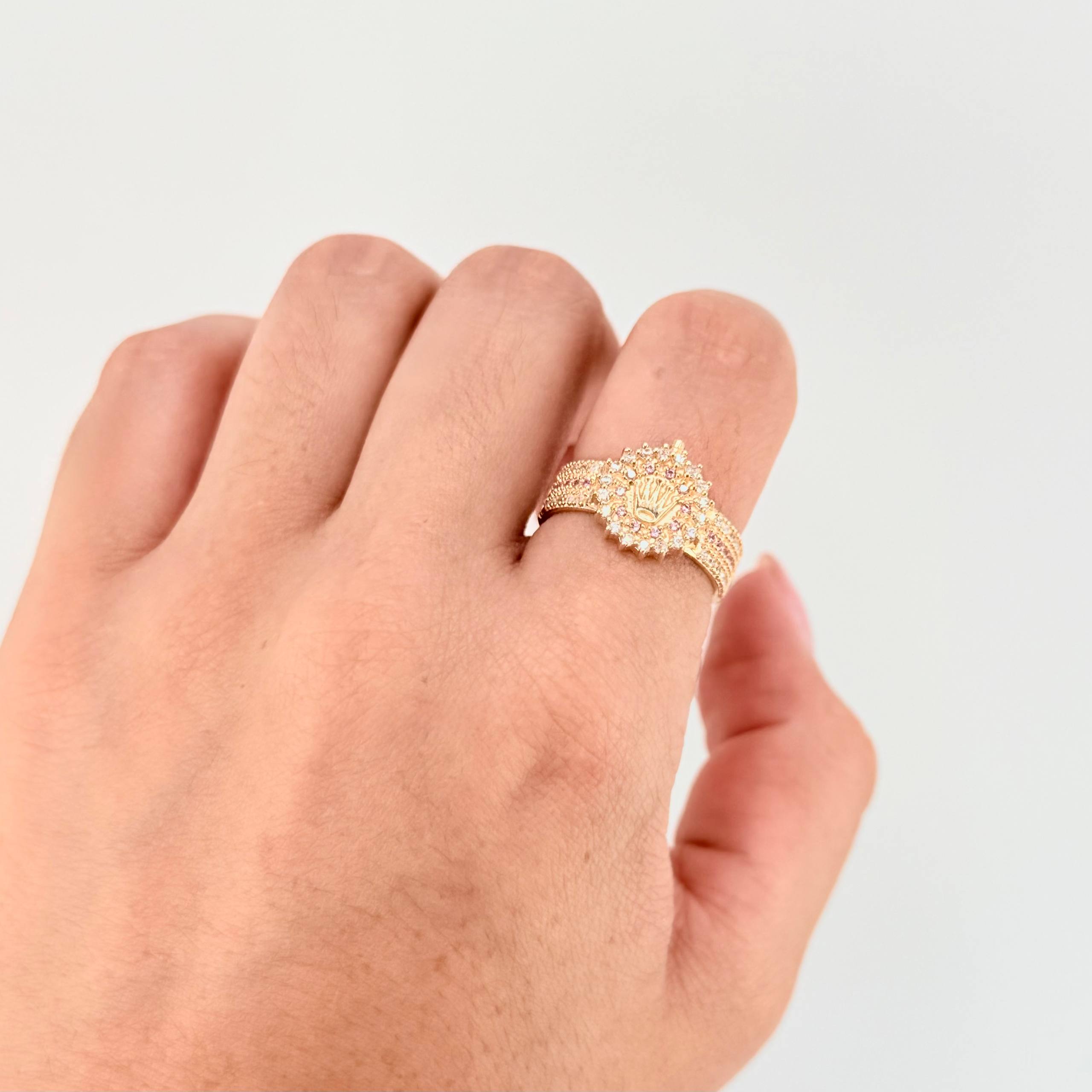 Anillo Corona Tupida 5.25gr / T7 3/4 / Oro Amarillo 18K ©