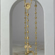 Rosario Virgen Milagrosa 15.45gr / 60cm / 3-4mm Bolas Diamantadas Circones Blancos Oro Amarillo ©