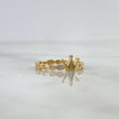 Anillo Churumbela Corona 1.55gr / T7 1/2 / Circones Blancos Oro Amarillo