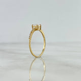 Anillo Solitario Churumbela Circulos 1.35gr / T7 / Rectangulo Circon Blanco Oro Amarillo