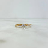 Anillo Solitario Churumbela Morse 1.5gr / T7 / Circones Blancos Blanco Oro Amarillo