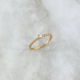 Anillo Solitario Churumbela Morse 1.5gr / T7 / Circones Blancos Blanco Oro Amarillo