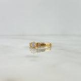 Anillo Solitario Rectangulo 2.2gr / T6 / Ovalado Circon Blanco Oro Amarillo
