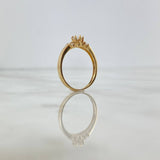 Anillo Solitario Rectangulo 2.2gr / T6 / Ovalado Circon Blanco Oro Amarillo